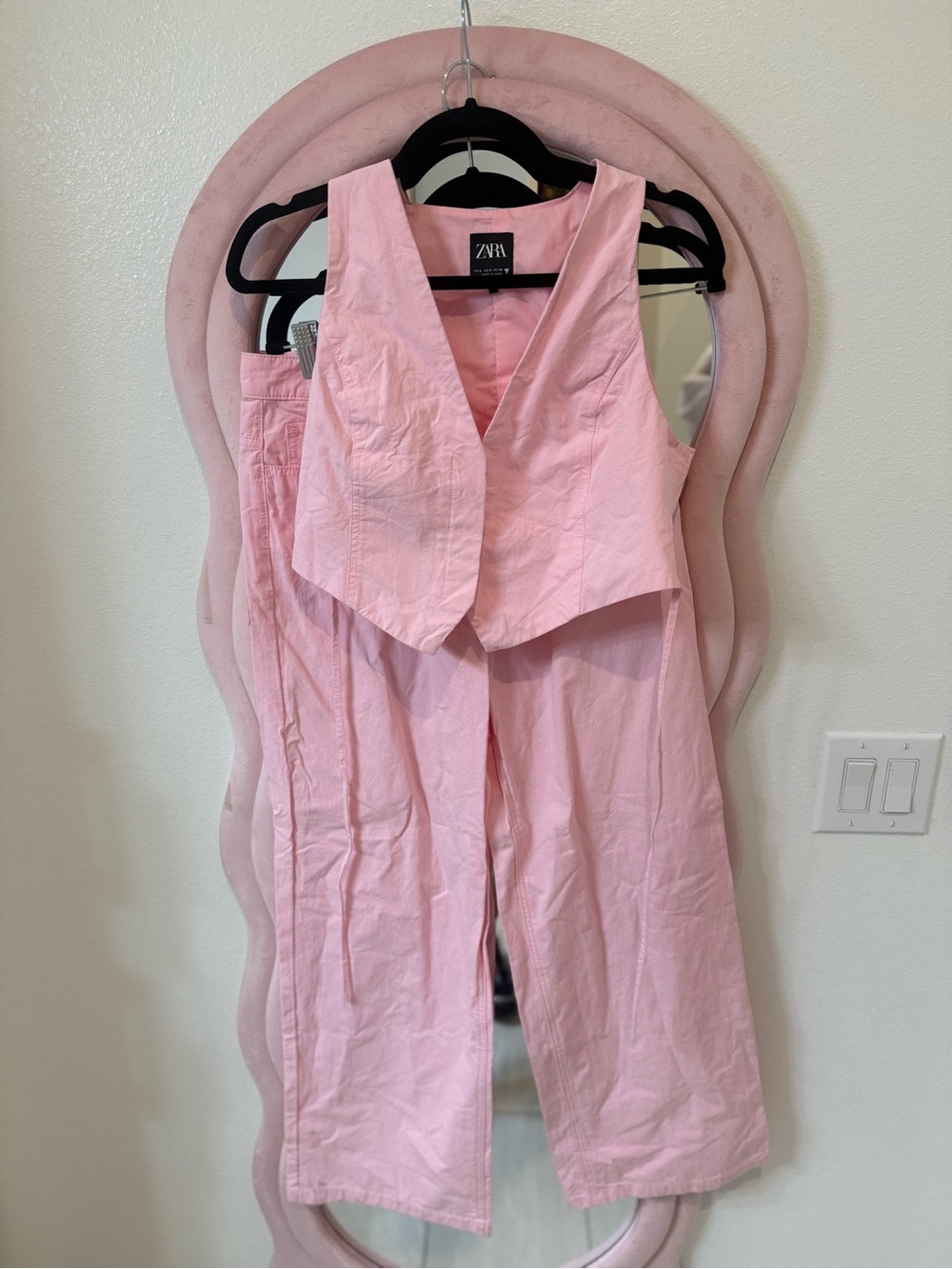 Zara Pink Sleeveless Vest & Matching Trousers Set